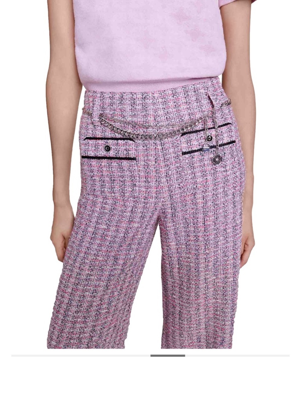 Maje Patri Pink Tweed Pants